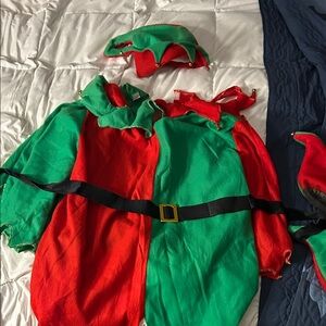 Festive Elf Costume - Red and Green